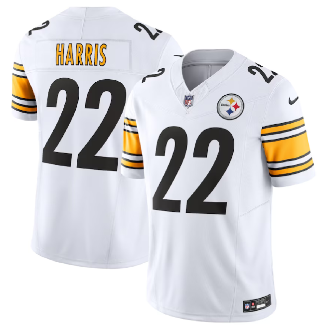 Men's Pittsburgh Steelers #22 Najee Harris White 2023 F.U.S.E. Vapor Untouchable Limited Football Stitched Jersey